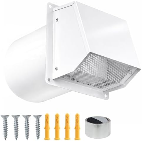 10 Inch Dryer Vent Cover Outside, Galvanized Steel Exterior Hooded Wall Vent by Unknown