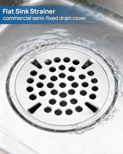 3-1/2" Flat Strainer for Commercial Sink Waste Valve Lever Drain - Image 2