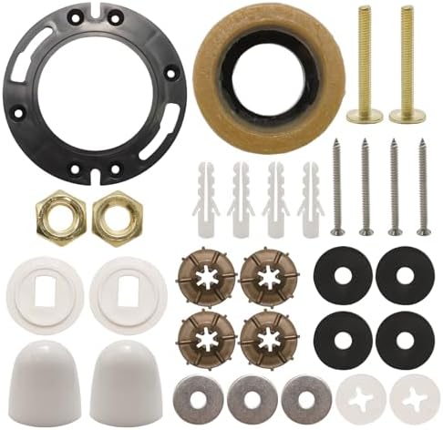 Toilet Flange with Wax Ring, Replacement Kit Includes Bolts PVC Toilet Flange by Unknown