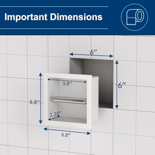 Neodrain White 304 Stainless Steel Recessed in Wall Toilet Paper Holder - Image 3
