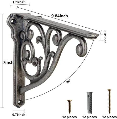 Khtumeware Ornate Decorative Shelf Brackets, 10 inch Big wall Mounted Shelving - Image 2