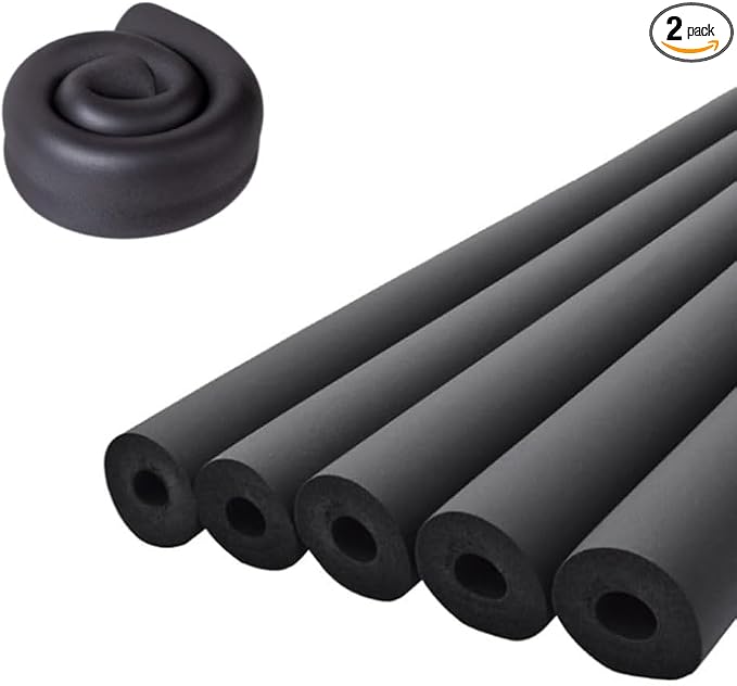2pcs Pipe Insulation Foam Tube 1/2" ID*3/8" TH-6Ft Foam Tubing Black Pipe Cover by Unknown