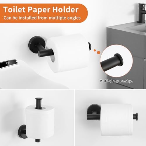 5-Piece Matte Black Bathroom Hardware Set, Towel Racks Set - Image 6