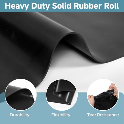 jxgzyy Solid Rubber Sheet Roll Heavy Duty Workbench Mat 80"x40"x1/8" - Image 2