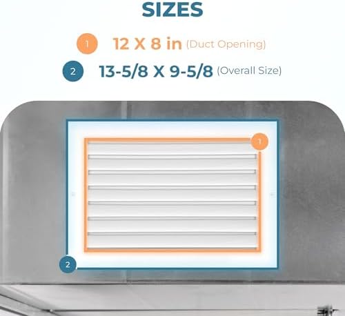 Rustproof 12 x 8 Inch Aluminum Vent Cover – Quiet Return Air Grille - Image 3