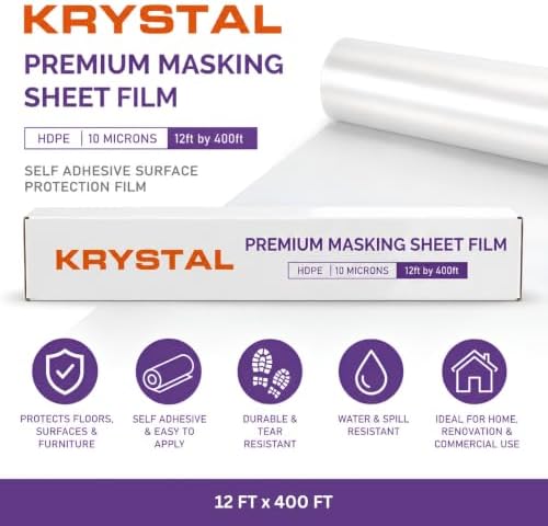Self Adhesive Surface Protection Film 12 ft x 400 ft, Plastic Sheeting - Image 5