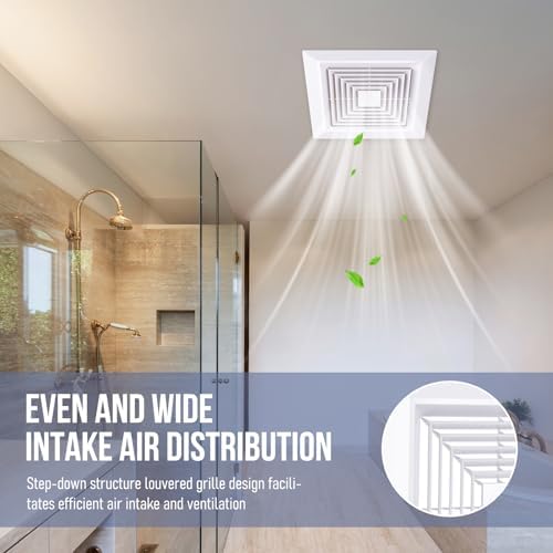 Bathroom Exhaust Fan Cover White Bathroom Ceiling Fan Grille - Image 3