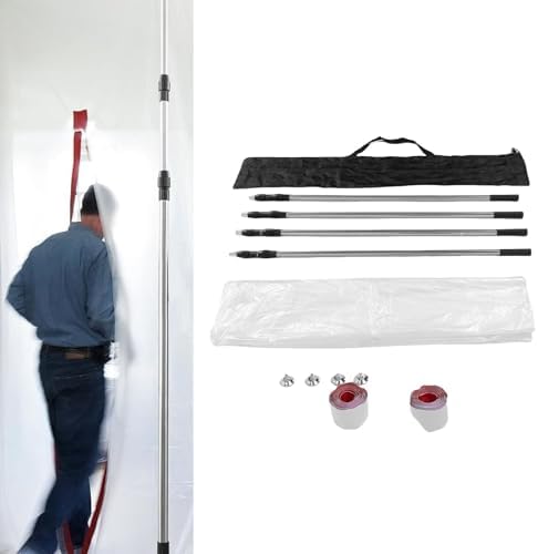 Fockety 4 Pack Dust Barrier Poles, Retractable Zipper Wall Pole Kit - Image 7