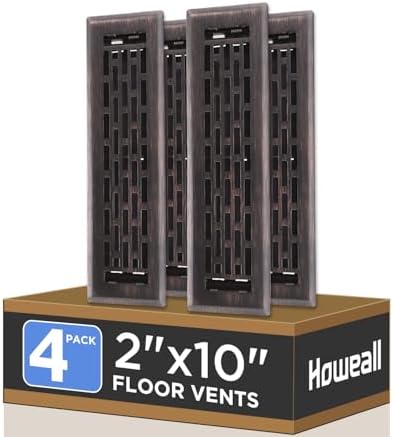 Howeall 2x10 Inches 4 Pack Heavy Duty Walkable Floor Register by Howeall