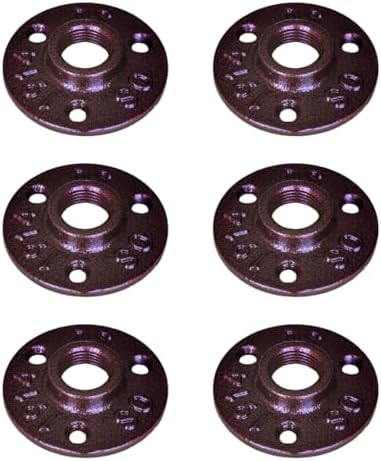 1/2" FLANGE Industrial Threaded Black Iron Pipe Fittings; Hammered Bronze Finish by PRIMPIPEWORKS