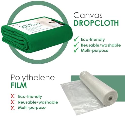 Canvas Drop Cloth for Painting 9x12 feet Pack of 1-8oz Painters Drop Cloths for - Image 5