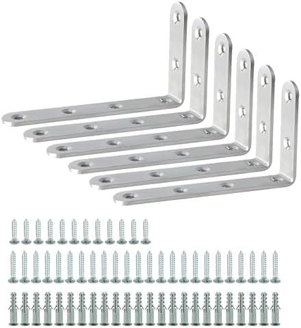 Alise 6Pcs Floating Shelf Brackets, 5x3in Heavy Duty L Bracket by Alise