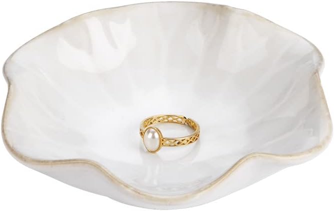 2PCS Lotus Leaf Shape Ring Holder Dish, Small Key Bowl, Ceramic Trinket Tray - Image 7