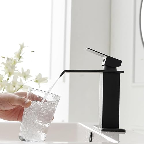 Waterfall Bathroom Faucet, Matte Black, Stainless Steel - Image 6