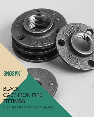 Black Cast Iron Floor Flange 3/4" Female Thread, 4 Pack Industrial Pipe - Image 2