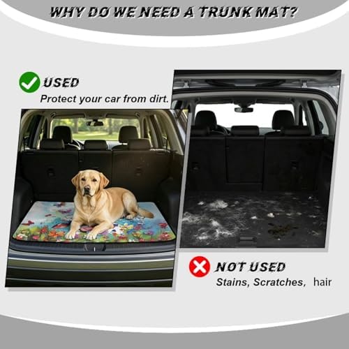 Cow Flower Car Trunk Mat Universal Fit 29"x39" - Image 4