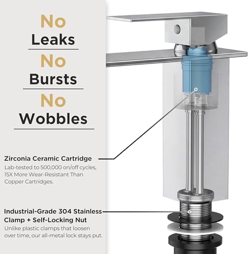 FORIOUS Bathroom Faucet 1 Hole Single Handle Vanity Sink Faucets Chrome - Image 5