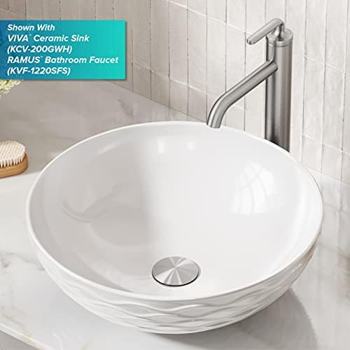 KRAUS Bathroom Sink Pop-Up Drain Assembly in Satin Nickel - Image 2