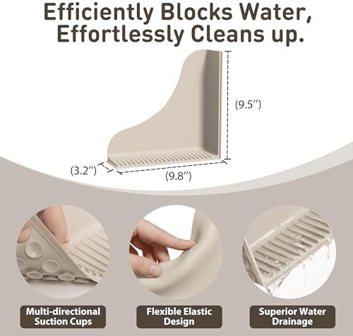 Roslim No-Adhesive 2-Pack All-Silicone Shower Splash Guard - Image 2