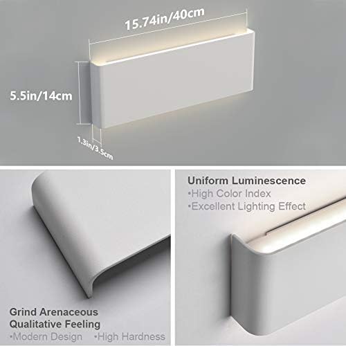 Aipsun 15.75in Matte White Modern Vanity Light Up and Down LED Vanity Light - Image 7