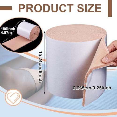 Jecery Adhesive Felt Roll, 1/4" X 6" X 5 Yard - Image 2