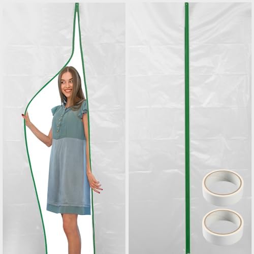 CALPALMY Plastic Zipper Door Dust Protector, 4 ft x 7 ft Heavy-Duty Plastic by CalPalmy