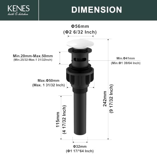 KENES White Bathroom Sink Drain - Image 6