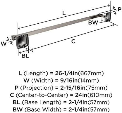 Amerock Stature 24" Brushed Nickel Towel Bar - Image 6