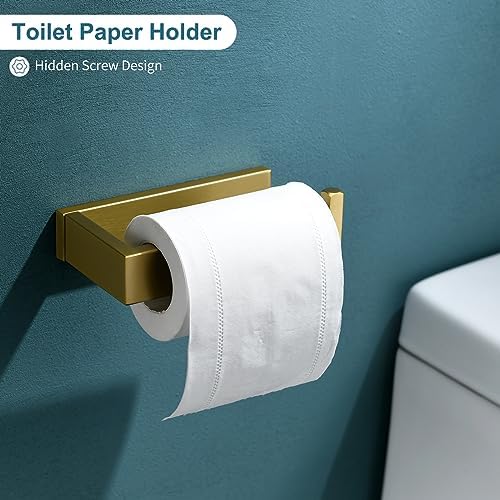 4-Piece Modern Gold Bathroom Hardware Accessories Set - Image 4