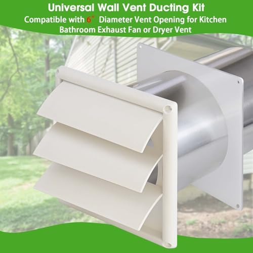 6 Inch Dryer Vent Kit with Hose/Duct Connector/Wall Plate, 9ps Duct Vent Kit - Image 4
