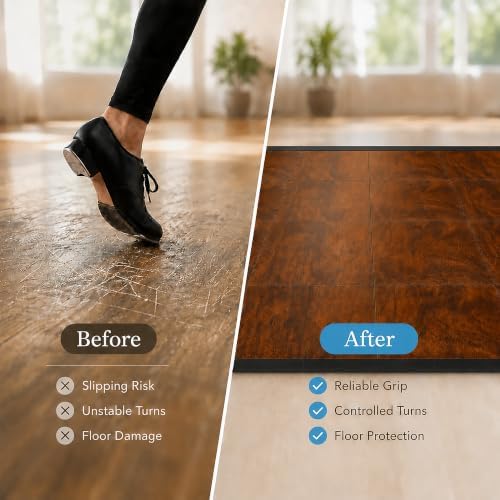 Flooring Inc's 3/8" Thick Interlocking Lightweight Plastic Practice Dance Floor - Image 4