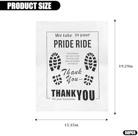 50PCS 16 x 20 Car Paper Floor Mat, Disposable Kraft Paper Vehicle Floor Foot - Image 2