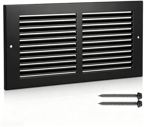 12x6 Black Steel Return Air Grille, Fits 12"W x 6"H Duct Opening by SmartSolutionsforHome