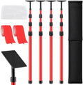 12FT Dust Barrier Poles, 4 Pack Spring Retractable Zipper Wall Poles by NouraVita