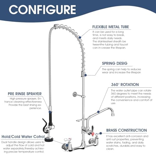 Commercial Wall Mount Kitchen Faucet - Image 3
