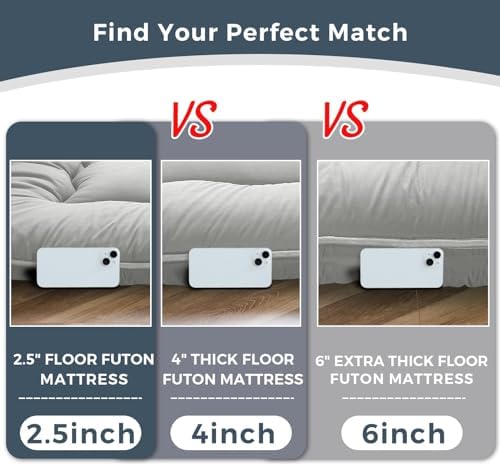 MAXYOYO 6" Extra Thick Japanese Floor Mattress Full Folding Futon Mattress - Image 3
