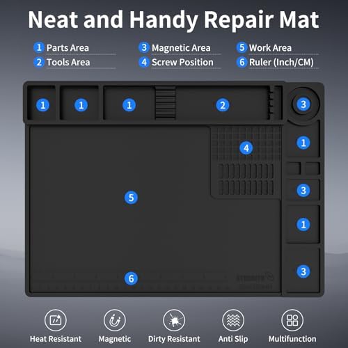 STREBITO Soldering Mat Silicone Work Mat, 932°F Heat Resistant 13.8"x9.9" - Image 5