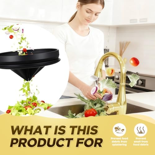 4 Pcs Light Gold Kitchen Sink Accessories Garbage Disposal Splash Guards 3.4'' - Image 6