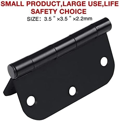 TDCHINGES Rounded Door Hinges Matte Black 3.5 Inch - Image 5