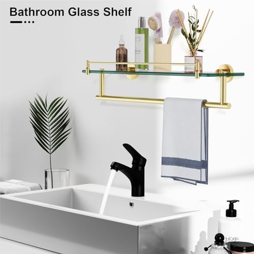 20 Inch Brushed Gold Bathroom Towel Rack - Image 4