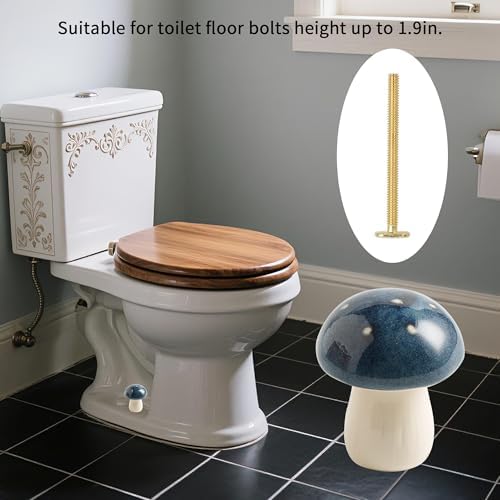 BEUNAIZER Ceramic Mushroom Toilet Bolt Covers, Decorative Caps - Image 2