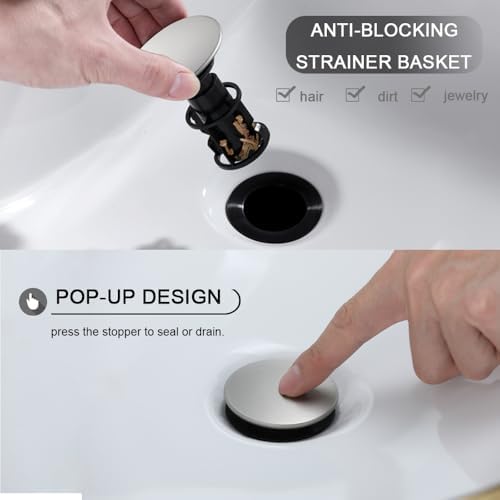 Bathroom Sink Drain, Pop Up Drain Stopper - Image 4