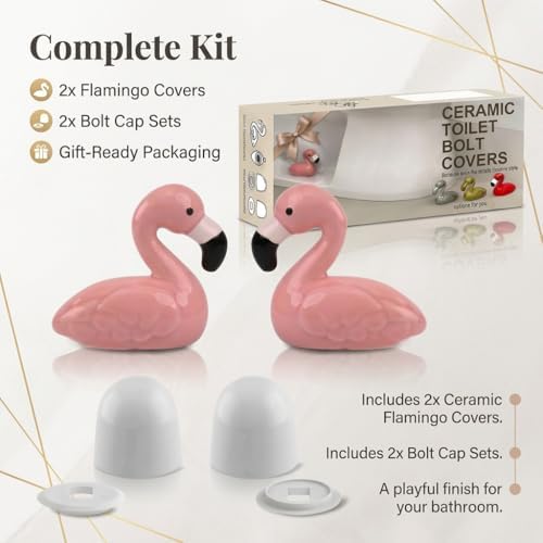 Flamingo Ceramic Toilet Bolt Covers Decorative - Image 2