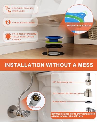 boeemi Toilet Flange Repair Kit, Elastic Wax Ring & 16" Supply Line - Image 6