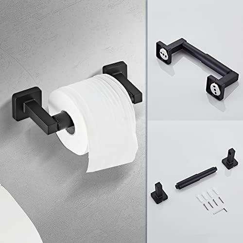 Matte Black Bathroom Hardware Set 4 Pieces, Bathroom Accessories Set Stainless - Image 6