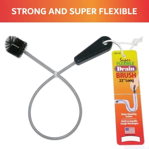 22" Long Sink Drain Brush – Slim Snake Hair Clog Remover Tool - Image 6