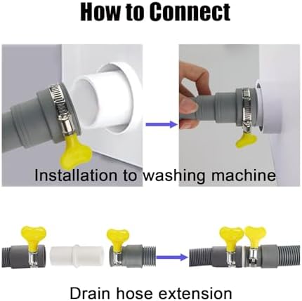 3.2 FT Universal Washing Machine Drain Hose, Drain Hose Extension Kit - Image 4