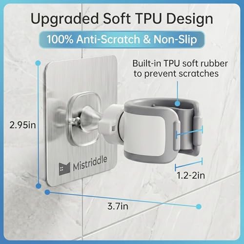 Mistriddle Shower Head Holder, Adjustable 360° Swivel, Anti-Scratch TPU - Image 2