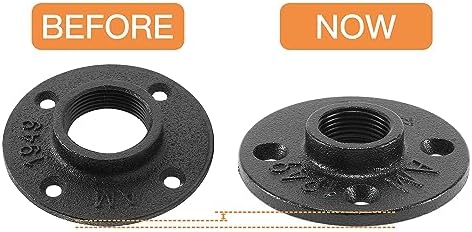 Heavy Duty 1/2" Black Floor Flange, Home TZH 30 Pack Malleable iron Pipe Flange - Image 4