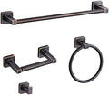 Bathroom Hardware Set 4 Pieces, Oil Rubbed Bronze Towel Bar Set Stainless Steel by bluebyrne